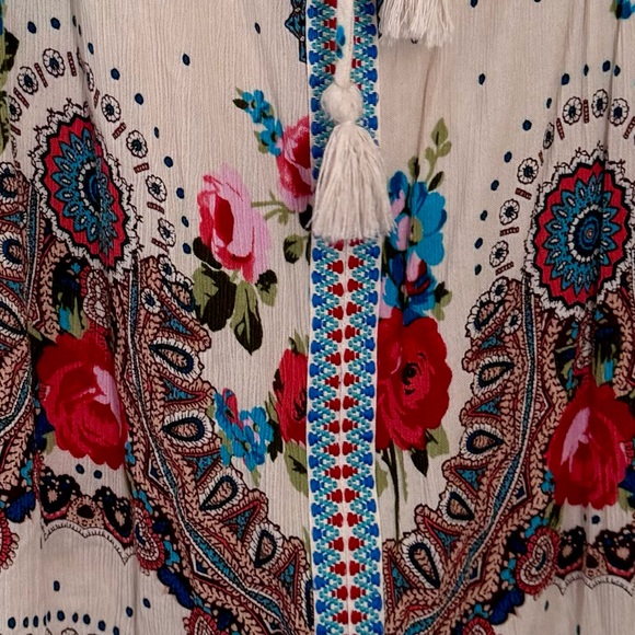 BILA BOHO TOP. MADE IN INDIA. SLEEVELESS RUFFLED EMBROIDERED TOP. EXCELLENT COND - Picture 12 of 14